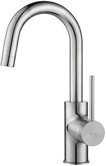 KPF-2600SFS Spot Free Oletto Single Handle Bar Brite Stainless Steel Finish Kitchen Faucet, 12.25" x 5.5" x 2"