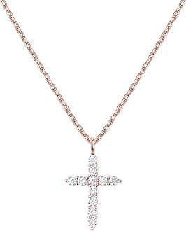 PAVOI 14K Gold Plated Cross Necklace for Women Cross Pendant Gold Necklace