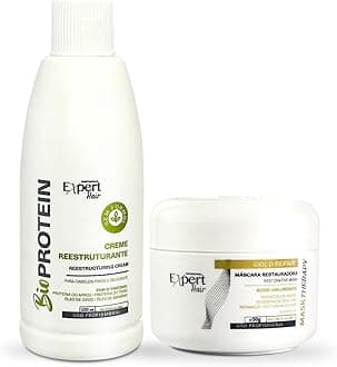 Bio Protein Straightening & Smoothing Kit – Protein Keratin straightening + Gold Repair Mask for Ultimate Hair Transformation – Straight, Silky, Moisturized Hair