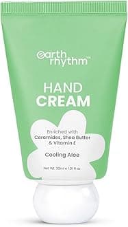 Earth Rhythm Hand Cream - Cooling Aloe for Dry & Rough Hand Intense Moisturization Non Greasy , Fast Absorbing, Moisturizes, Enriched with Ceramides , Shea Butter, Cacao Seed Butter for Men & Women