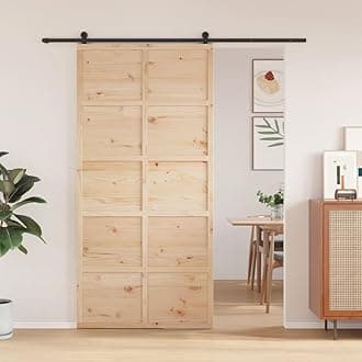 LAPOOH Barn Door 100x208 cm Solid Wood Pine,Sliding Door,Space-Saving Sliding Design,Barn Door-850638