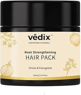 Vedix Ayurvedic Hair Pack with Onion + Methi Powder, Customized Root Strengthening Hair Pack for Hair Growth, Stronger Hair & Thicker Hair - 100gms