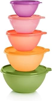Heritage Wonderlier 10 Piece Food Storage Bowl Set in Multi Colors- Dishwasher Safe & BPA Free - (5 Containers + 5 Lids)
