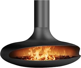 Electric Fireplace Hanging Wood-burning Fireplace Home Villa Living Room Decoration Simulation Flame 3D Wood-burning Version Fireplace Portable Indoor Space Heater(120cm)