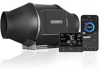 AC Infinity CLOUDLINE PRO T4 Quiet 4" Inline Duct Fan with Temperature Humidity Controller Heating and Cooling Fan Promotes Cooling Growing Tent Hydroponics