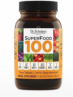 SuperFood 100 - Everyday Superfood Supplement to Support Overall Wellness - Mutivitamin Support for Cellular Nutrition & Energy - Clean Ingredients - Gluten-Free & Dairy-Free - 90 Count