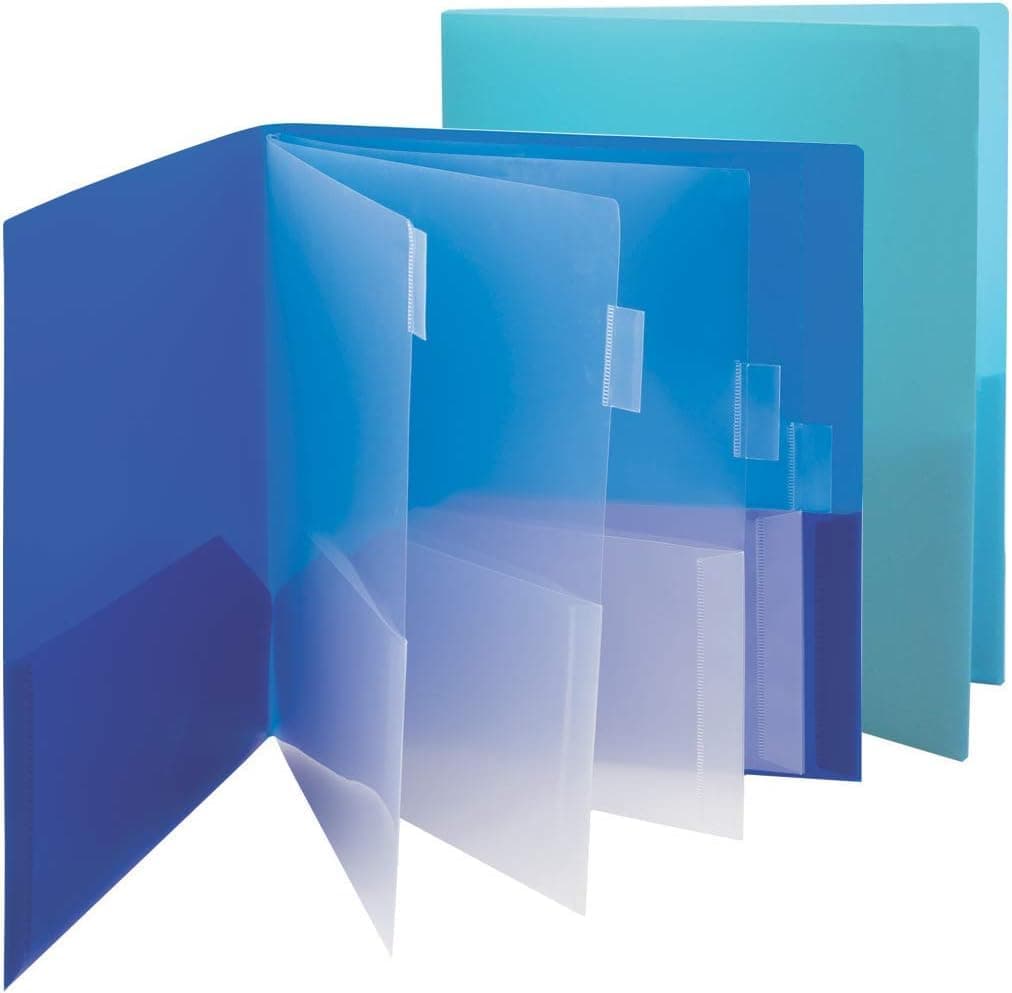Smead 10-Pocket Organizer, Letter Size, 2 per Pack, 1 Each of Dark Blue and Teal (89204)