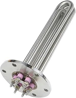 115mm Round Flange SUS304 Immersion Heating Element 220V/380V 12mm Water Boiler Heater 3KW/6KW/9KW/12KW (Color : 3KW L230MM, Size : 220V 380V Star)