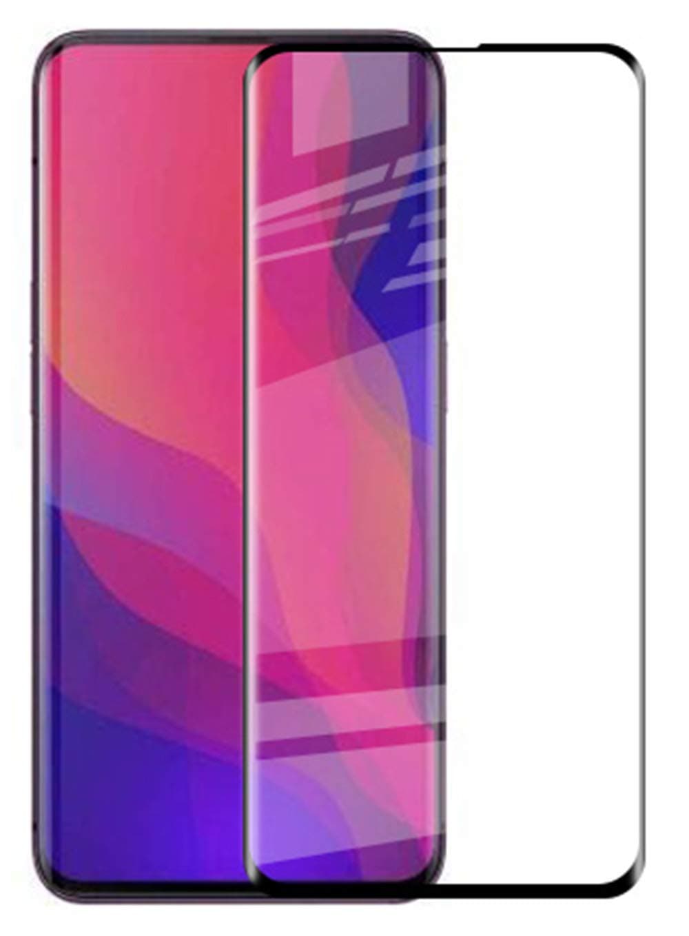 Vicstar OPPO Find X Screen Protector, Full Coverage Premium Tempered Glass Effectively Resists Scratches 9H Hardness Bubble-Free for OPPO Find X