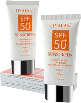 LIYALAN Ultra Protection SPF 50 Sunscreen: Broad Spectrum UVA/UVB Defense - Water Resistant Sunblock Lotion for All-Day Sun Safety - 50 ml