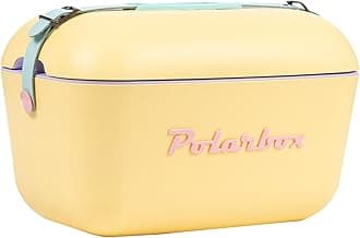 Retro Beach Cooler Vintage Picnic Lunch Box Bag Portable Cooler Travel Camping Hiking 90s Style Ice Chest Extra Large Lightweight for Cans Beers & Seltzer Drinks 20L (Yellow)