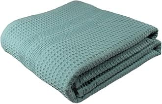 Waffle Bath Sheet Large Bath Towels Quick Dry Thin Body Towels, 40x80 Oversized Bath Towels for Adults, Classic Style (Seafoam)