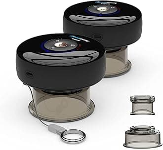 Smart Cupping Massager - Rechargeable Cupping Therapy Set with Bluetooth Suction Cup Massager, 3 Attachments, Mobile App Control, Red Light Therapy - 5 Intensity Levels - 2-Pack