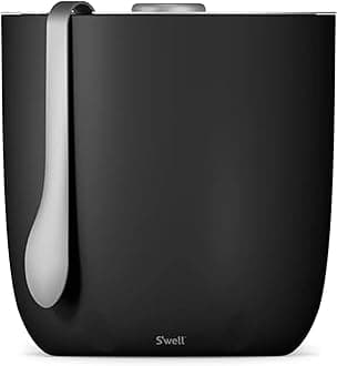 S'well Ice Bucket with Tongs, 68 oz, Onyx