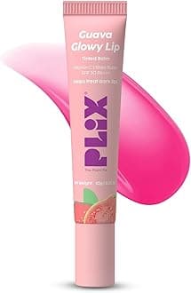 PLI'X - THE PLANT FIX Guava Glowy Lip Tinted Balm for Smooth, Soft Lips | Shea Butter & Vitamin E for Buttery Soft Lips | For Glossy, Pink Lips | With SPF 30 PA+++ For Sun Protection |10g