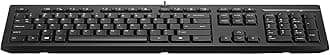 HP 125 Wired Keyboard - Cable Connectivity - USB Interface - English (US) - Chromebook, Notebook - PC - Plunger Keyswitch
