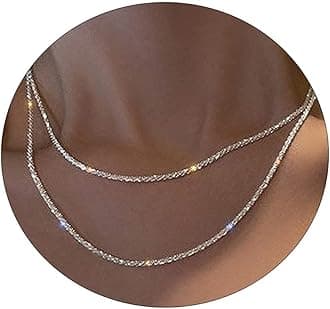 MIDEEOGold Layered Necklace for Women 14K Gold Plated Layered Chain Necklace Set Shining Twisted Rope Simple Snake Chain 3 Layering Set Women Jewelry Gift