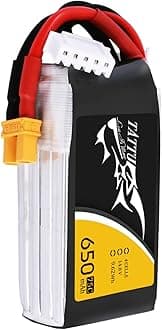 TATTU 14.8V 75C 4S 650mAh LiPo Battery with XT30 Plug for 90-150mm, FPV Quadcopters
