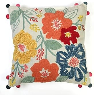 SHADES OF LIFE Cotton Decorative Cushion Covers (Multi Color emb 16 * 16) Set of 2,Multi