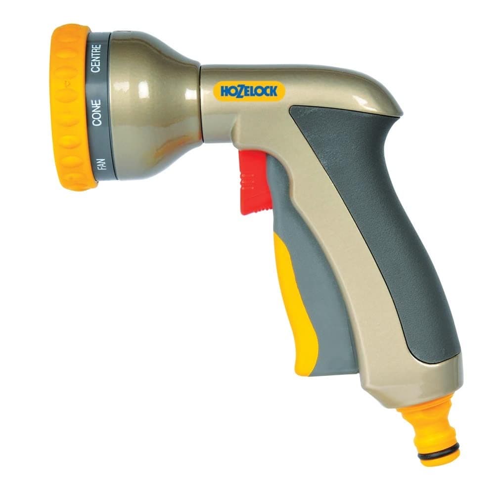 HOZELOCK - Multi-Jet Spray Gun Plus : Ergonomic, Extremely Compact Metal Multi-task Gun for Ease of Use, Lockable: 9 Spray Patterns [2691P6001]
