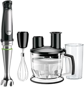 MultiQuick 7, Powerful 1000W Hand Blender, Unique ActiveBlade, Patented PowerBell Technology, Splash-Proof, All-in-1 Food Processor: Blender, Grinder, Dough Maker, Chopper & Whisker, MQ7075X