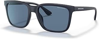 A|X Mens AX4112SU Universal Fit Rectangular Sunglasses, Matte Black/Grey Gradient, 55 mm