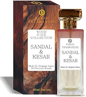 Parag Fragrances Chandan-Kesar, 60ml Real Natural Perfume Spray For Unisex, Best Long Lasting Perfume Spray - Sandalwood