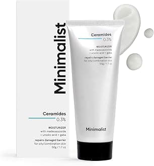 Minimalist Oily Skin Face Moisturizer for Barrier Repair | 0.3% Ceramide Madecassoside | For Women & Men | 1.7 Oz / 50 gm