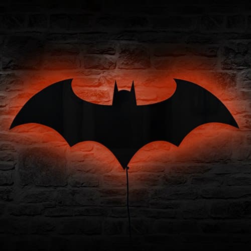 Fantastic Batman Logo Mirror Plus Batman Eclipse Light Remote Controlled LED Silhouette Lamp