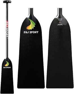 Z&J SPORT Dragon Boat Paddle Carbon Fiber, IDBF Approved Paddle with T Handle for Dragon Boat Paddler, Full Carbon Dragon Boat Paddles for Dragon Boat Team（52”）