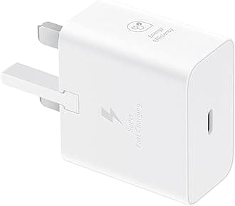Samsung Galaxy Official 25W Super Fast Charging Travel Adapter (with USB-C to C Data Cable), White