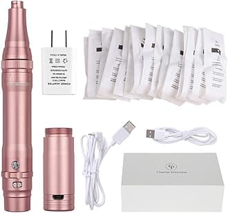 Charme Princesse Wireless Permanent Machine Makeup with 15pcs Needles Cartridges 5w Motor Tattoo Machine for Shading Eyeliner Lip Rose Golden EMK403-4