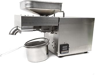610W Electric Oil Press Machine with Single Oil Outlets, Commercial Oil Press Stainless Steel Automatic Oil Press Machine,Oil Maker Machine Oil Press Extractor Machine for Home Kitchen Restaurant