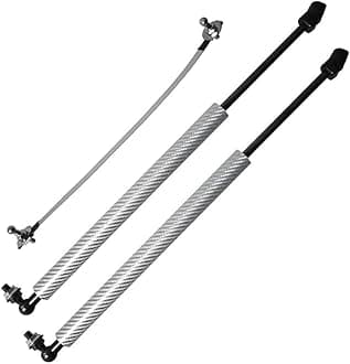 Lift Support Struts for Peugeot 208 (CA/CC/CR) 2012-2019 Modify Front Hood Bonnet Gas Spring Shocks Damper Carbon Fiber Prop Rod (Silver Carbon Fiber)