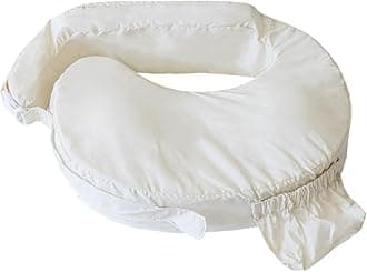 Deluxe Organic Nursing Pillow 100% Organic Cotton Slipcover Ergonomic Breastfeeding Pillows Supports Both Mom and Baby Breastfeeding Essentials Handy Side Pocket Cream