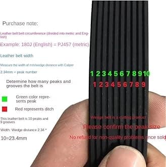 MYruN V-Belt Treadmill Belt Drive Belt 230J/PJ584 240J/PJ610 3/5Ribs Rubber Multi Groove Belt Multi Wedge Treadmill Motor Bike Fitness MYruN (Size : 240J-PJ610, Style : 1PC_8RIBS)