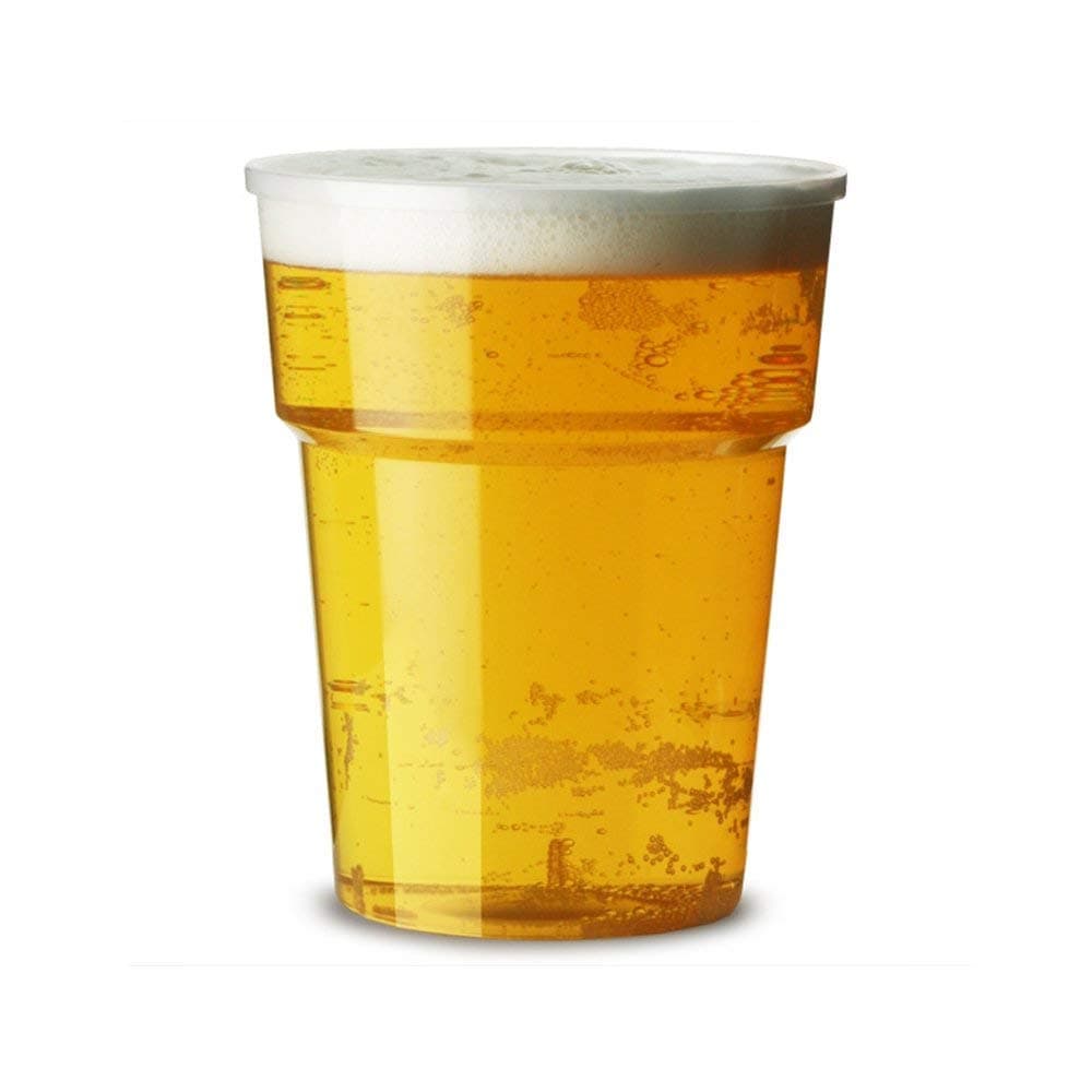 1000 x 20 ounces Full Pint Flexi Clear Plastic Cups with Ce Markings - Strong Re-usable Beer Glasses Tumblers