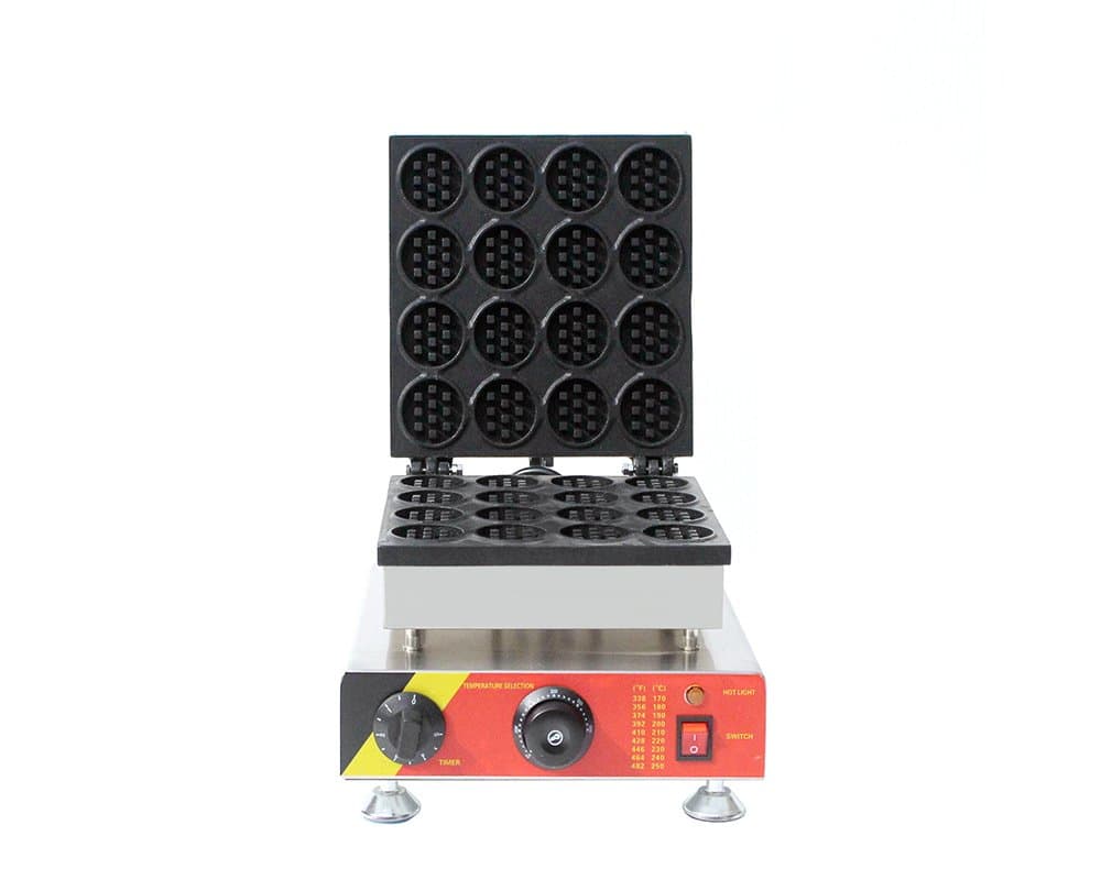 110V/220V Electric Mini Round Cake Waffle Maker Nonstick Waffle Making Machine 16 Holes (110V USA plug)