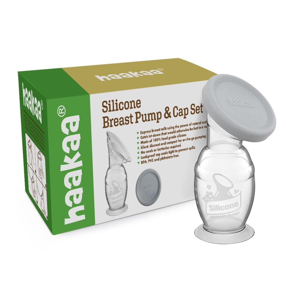Haakaa Generation 2 Silicone Breast Pump with Suction Base and Cap, 150 ml Capacity