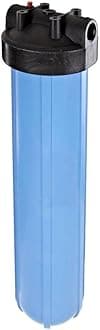 Pentair Pentek 150233 Big Blue Filter Housing, 1" NPT #20 Whole House Heavy Duty Water Filter Housing with High-Flow Polypropylene (HFPP) Cap and Pressure Relief Button, 20-Inch, Black/Blue