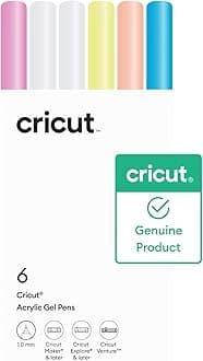 Cricut® Acrylic Gel Pens Set, 1.0 mm (6 ct) - For use with Maker, Explore, & Venture Machines