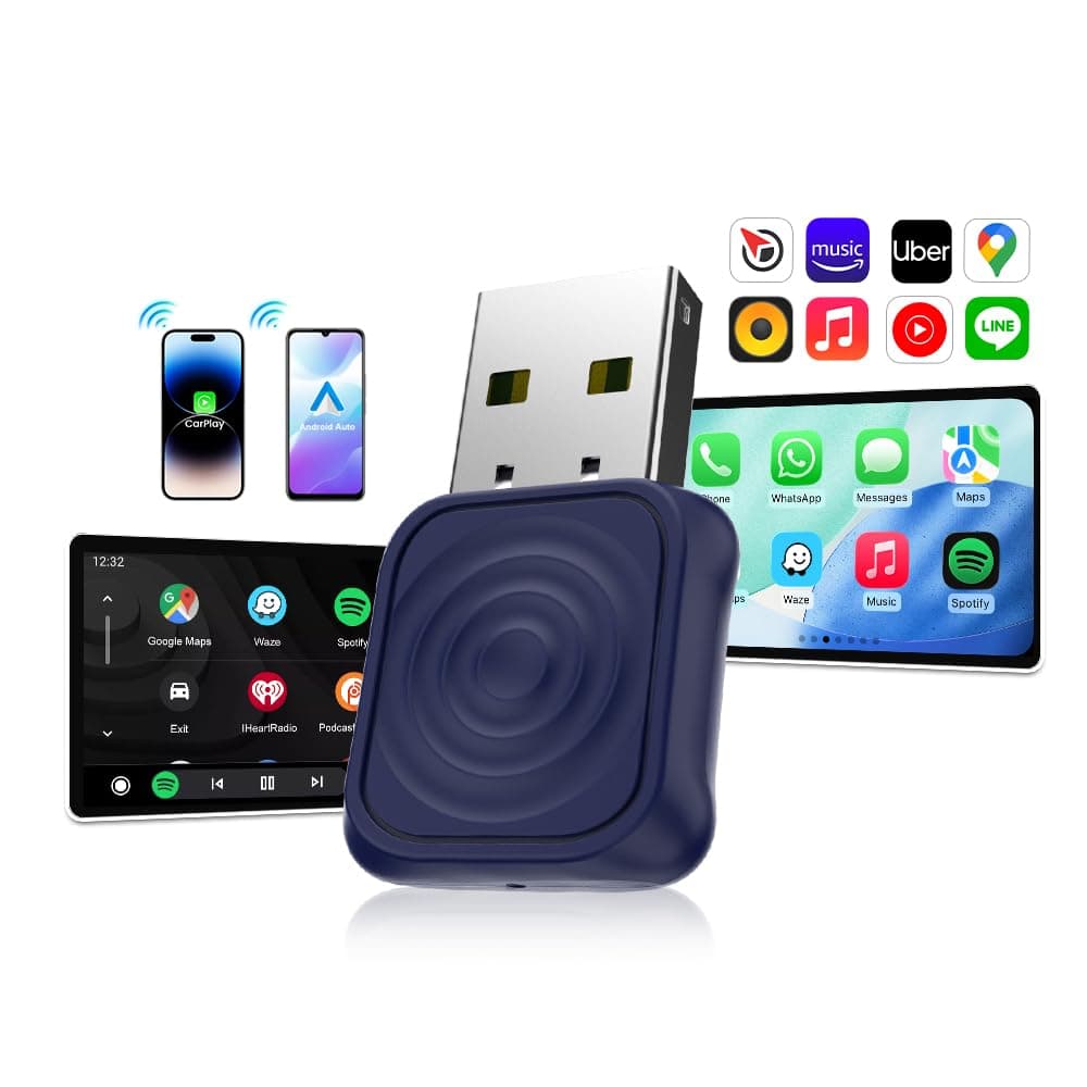 Carlinkit 2025 Wireless CarPlay & Android Car Adapter, Upgrade Wired Connection to Wireless, Plug & Play with USB-A/Type-C, Works with iPhone iOS 10+ & Android 11.0+