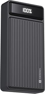 Luxcell B 20K Advanced 20000 mAh Power Bank with 22.5W Max Output, LED Battery Display, 22.5w Mach USB-A , 20w Type C PD Output, Type C Input, Wake Up Button, Black