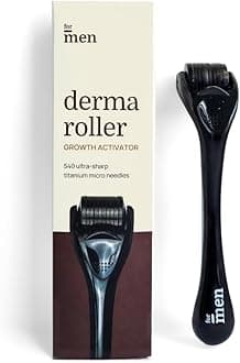 Derma Roller For Hair Growth 0.5 mm with 540 Titanium Needles | Repairs Damaged Hair, Activates Hair Follicles | For Hair Fall & Hair Thickening | Reduces Acne Scars | Safe & Effective To Use