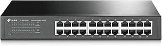 24 Port Gigabit Ethernet Switch Desktop/Rackmount Plug & Play Shielded Ports Sturdy Metal Fanless Quiet Traffic Optimization Unmanaged (TL-SG1024S)