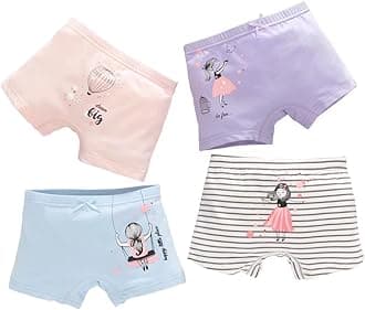 Little Girls Cotton Boy Shorts – Soft Toddler Panties, Breathable Underpants & Undies for Baby Girls 4-5 Years Princess Boxer Briefs Underwear
