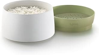 Lékué Microwave Rice, Grain & Quinoa Cooker Set | 4.2 Cups | Non-Electric Pot for Making Cereals, Rice or Grains at Home | All in One Set - Cook, Drain & Serve with 1 Pot | Dishwasher Safe