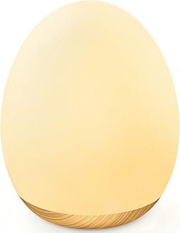 MediAcous Nursery Night Light, Baby Night Light 7 Colors Changing and Dimming Function, Rechargeable Lamp with 1h Timer and Touch Control, Up to 100 Hours Battery Life, Wood Grain