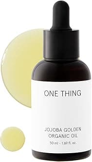 ONE THING Jojoba Golden Organic Oil 1.69 Fl Oz | Moisturizing Natural Oil for Face Body Hair Nails Dry Rough Skin | Cold Pressed, Unrefined | Refine Pores, Barrier Repair, Exfoliate | Korean Skincare