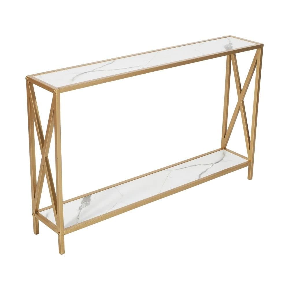 Priti p- Engineered Wood 2 Tier Console Table | End Table Side Table Console Table for Living Room Hall Bedroom Office | Multipurpose Table for Home Decor